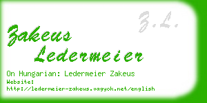 zakeus ledermeier business card